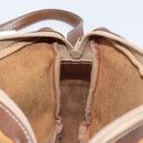 LOEWE Shoulder Bag Leather Brown Gold Auth 199645-17
