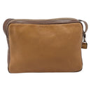 LOEWE Shoulder Bag Leather Brown Gold Auth 199645-2