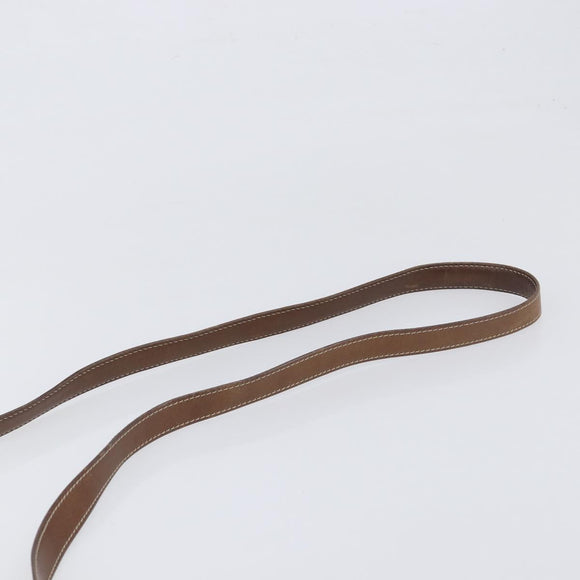 LOEWE Shoulder Bag Leather Brown Gold Auth 199645