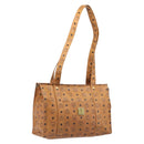 MCM Vicetos Logogram Tote Bag PVC Leather Brown Gold Auth 199646-1