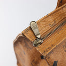MCM Vicetos Logogram Tote Bag PVC Leather Brown Gold Auth 199646-10