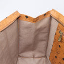 MCM Vicetos Logogram Tote Bag PVC Leather Brown Gold Auth 199646-18