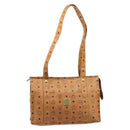 MCM Vicetos Logogram Tote Bag PVC Leather Brown Gold Auth 199646-13