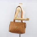 MCM Vicetos Logogram Tote Bag PVC Leather Brown Gold Auth 199646-21