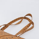 MCM Vicetos Logogram Tote Bag PVC Leather Brown Gold Auth 199646-8