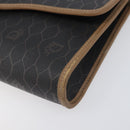 Christian Dior Honeycomb Canvas Shoulder Bag PVC Black Gold Auth 199648-9