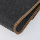 Christian Dior Honeycomb Canvas Shoulder Bag PVC Black Gold Auth 199648-15