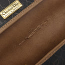 Christian Dior Honeycomb Canvas Shoulder Bag PVC Black Gold Auth 199648-11