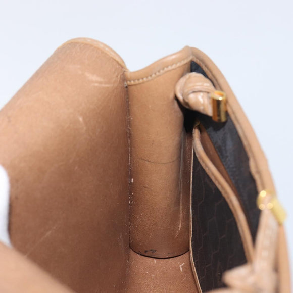 Christian Dior Honeycomb Canvas Shoulder Bag PVC Black Gold Auth 199648
