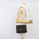 Christian Dior Honeycomb Canvas Shoulder Bag PVC Black Gold Auth 199648-22