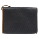 Christian Dior Honeycomb Canvas Shoulder Bag PVC Black Gold Auth 199648-2
