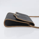 Christian Dior Honeycomb Canvas Shoulder Bag PVC Black Gold Auth 199648-3