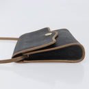 Christian Dior Honeycomb Canvas Shoulder Bag PVC Black Gold Auth 199648-4