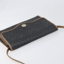 Christian Dior Honeycomb Canvas Shoulder Bag PVC Black Gold Auth 199648-6