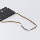 Christian Dior Honeycomb Canvas Shoulder Bag PVC Black Gold Auth 199648-7