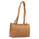 MCM Vicetos Logogram Tote Bag PVC Leather Brown Gold Auth 199649-1
