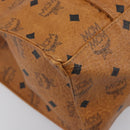 MCM Vicetos Logogram Tote Bag PVC Leather Brown Gold Auth 199649-14