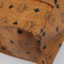 MCM Vicetos Logogram Tote Bag PVC Leather Brown Gold Auth 199649-16