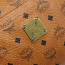 MCM Vicetos Logogram Tote Bag PVC Leather Brown Gold Auth 199649-12