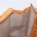 MCM Vicetos Logogram Tote Bag PVC Leather Brown Gold Auth 199649-18