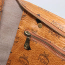 MCM Vicetos Logogram Tote Bag PVC Leather Brown Gold Auth 199649-19