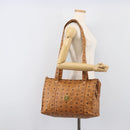 MCM Vicetos Logogram Tote Bag PVC Leather Brown Gold Auth 199649-21