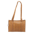 MCM Vicetos Logogram Tote Bag PVC Leather Brown Gold Auth 199649-2