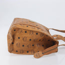 MCM Vicetos Logogram Tote Bag PVC Leather Brown Gold Auth 199649-3