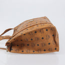 MCM Vicetos Logogram Tote Bag PVC Leather Brown Gold Auth 199649-4