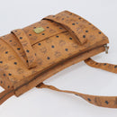 MCM Vicetos Logogram Tote Bag PVC Leather Brown Gold Auth 199649-6