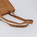 MCM Vicetos Logogram Tote Bag PVC Leather Brown Gold Auth 199649-7