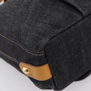 BURBERRY Blue Label Shoulder Bag Denim Navy Gold Auth 199650V-10