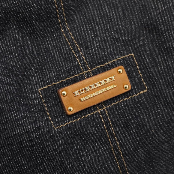 BURBERRY Blue Label Shoulder Bag Denim Navy Gold Auth 199650V