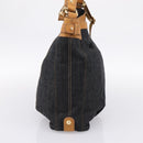 BURBERRY Blue Label Shoulder Bag Denim Navy Gold Auth 199650V-4