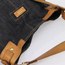 BURBERRY Blue Label Shoulder Bag Denim Navy Gold Auth 199650V-6