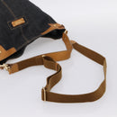 BURBERRY Blue Label Shoulder Bag Denim Navy Gold Auth 199650V-8