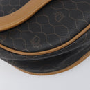 Christian Dior Honeycomb Canvas Shoulder Bag PVC Black Gold Auth 199651-11