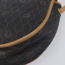 Christian Dior Honeycomb Canvas Shoulder Bag PVC Black Gold Auth 199651-12