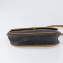 Christian Dior Honeycomb Canvas Shoulder Bag PVC Black Gold Auth 199651-9