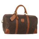 CELINE Macadam Canvas Boston Bag PVC Leather Brown Gold Auth 199652A-1