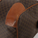 CELINE Macadam Canvas Boston Bag PVC Leather Brown Gold Auth 199652A-12