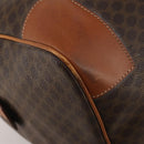 CELINE Macadam Canvas Boston Bag PVC Leather Brown Gold Auth 199652A-13