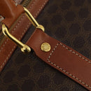 CELINE Macadam Canvas Boston Bag PVC Leather Brown Gold Auth 199652A-14