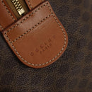 CELINE Macadam Canvas Boston Bag PVC Leather Brown Gold Auth 199652A-17