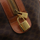 CELINE Macadam Canvas Boston Bag PVC Leather Brown Gold Auth 199652A-18