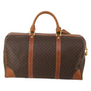 CELINE Macadam Canvas Boston Bag PVC Leather Brown Gold Auth 199652A-3