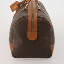 CELINE Macadam Canvas Boston Bag PVC Leather Brown Gold Auth 199652A-4