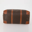 CELINE Macadam Canvas Boston Bag PVC Leather Brown Gold Auth 199652A-9