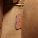 CELINE Triomphe Round Purse Shoulder Bag PVC Black Gold Auth 199654M-11