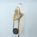 CELINE Triomphe Round Purse Shoulder Bag PVC Black Gold Auth 199654M-28